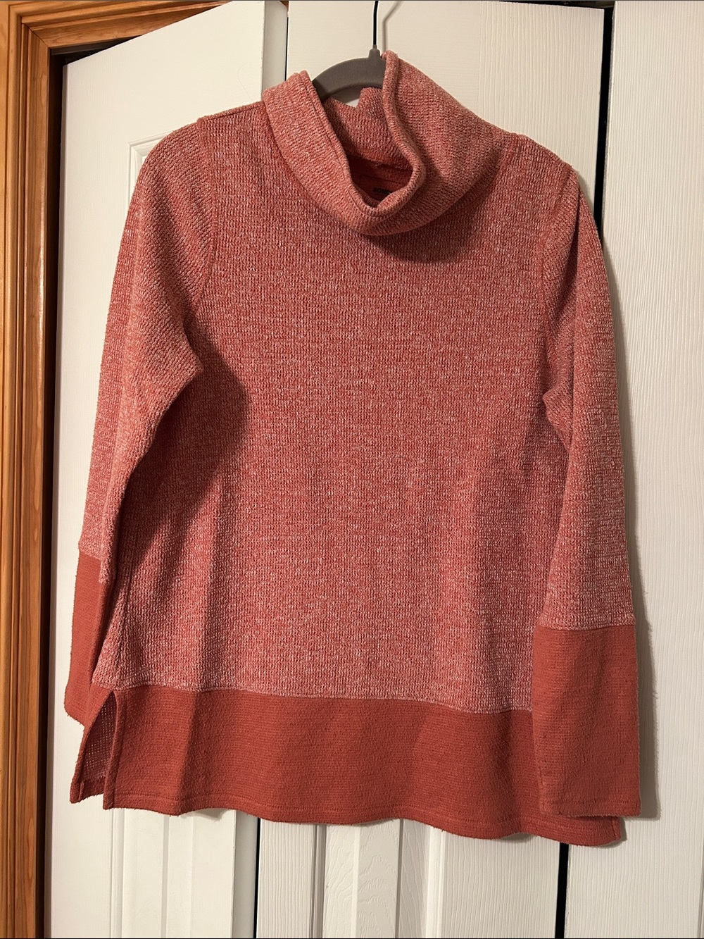 Sonoma Two-Tone Rust Cowl Neck Sweater
